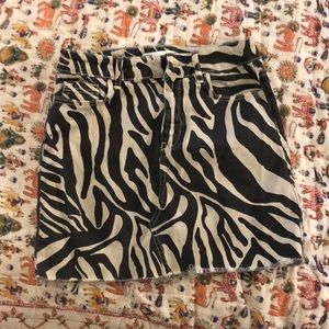 Zara Denim Zebra Mimi Skirt
